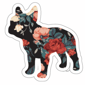 ROSE PIG French Bulldog sticker